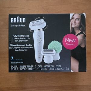 Braun Silk-épil 9 Flex Epilator 3 In 1 - Mint (Most Attachments Unused)